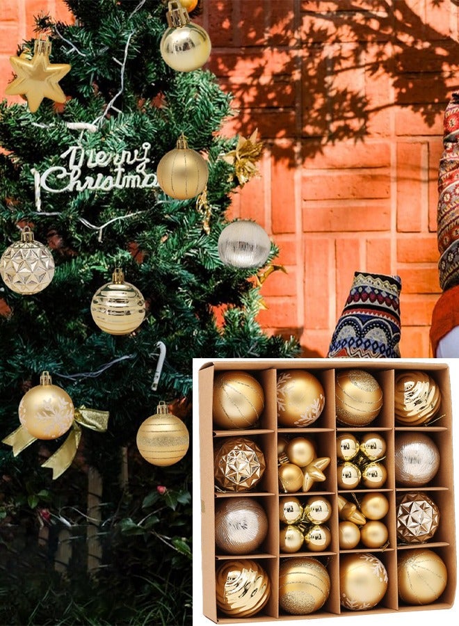 TAPIT Christmas Ball Ornaments 42pcs Shatterproof Plastic Christmas Tree Decorations with Hanging Loop for Xmas Tree Party Home Decor Christmas Tree Ornaments Set Christmas Tree Decorations - Image 1