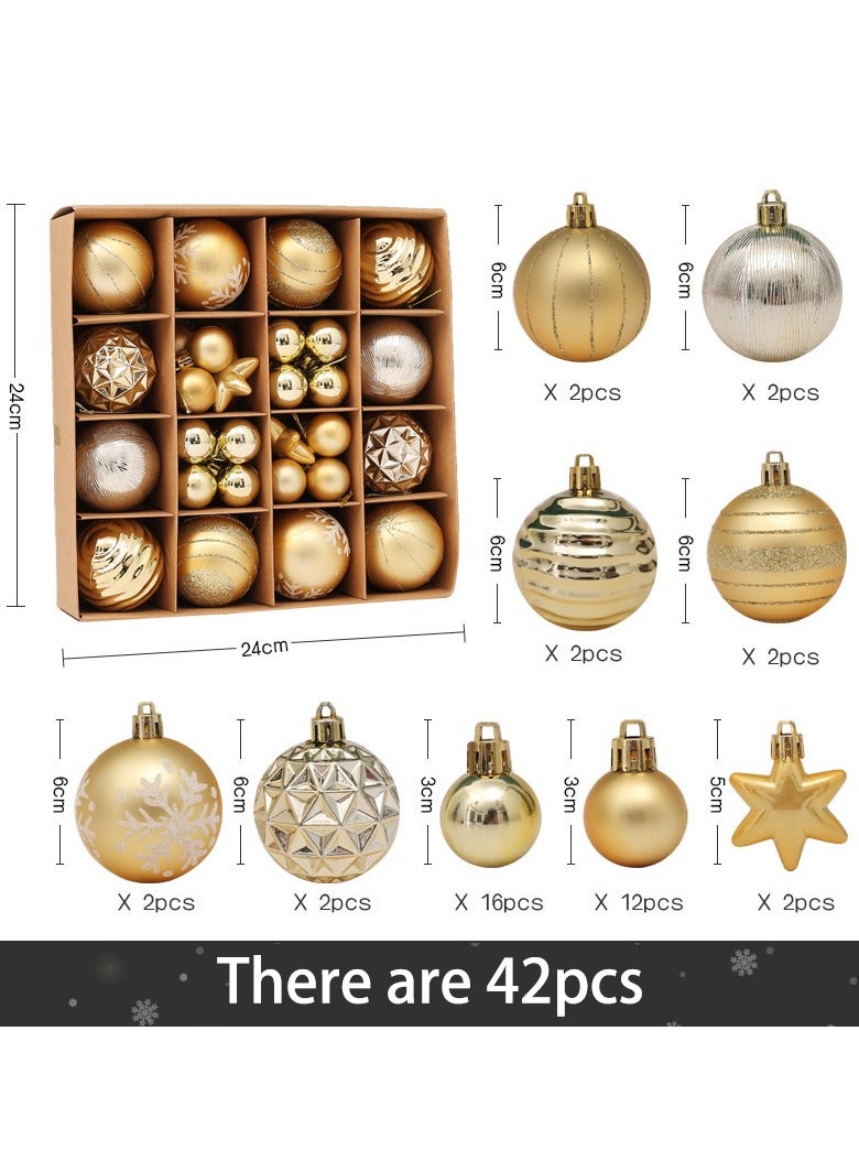 TAPIT Christmas Ball Ornaments 42pcs Shatterproof Plastic Christmas Tree Decorations with Hanging Loop for Xmas Tree Party Home Decor Christmas Tree Ornaments Set Christmas Tree Decorations - Image 2