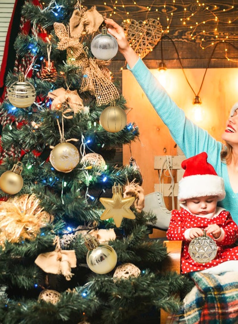 TAPIT Christmas Ball Ornaments 42pcs Shatterproof Plastic Christmas Tree Decorations with Hanging Loop for Xmas Tree Party Home Decor Christmas Tree Ornaments Set Christmas Tree Decorations - Image 3