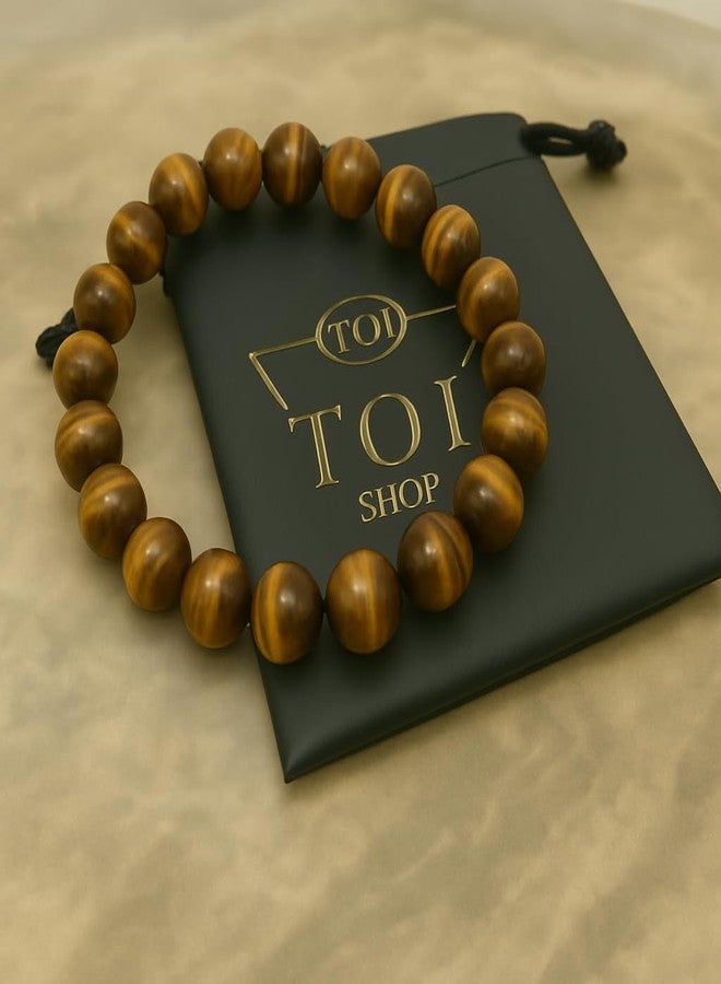 TOI SHOP Natural Agate Stone Bracelet - Handmade Healing Crystal Beaded Bracelet for Men & Women - Adjustable Chakra Energy Jewelry (Tiger Eye) - Image 5