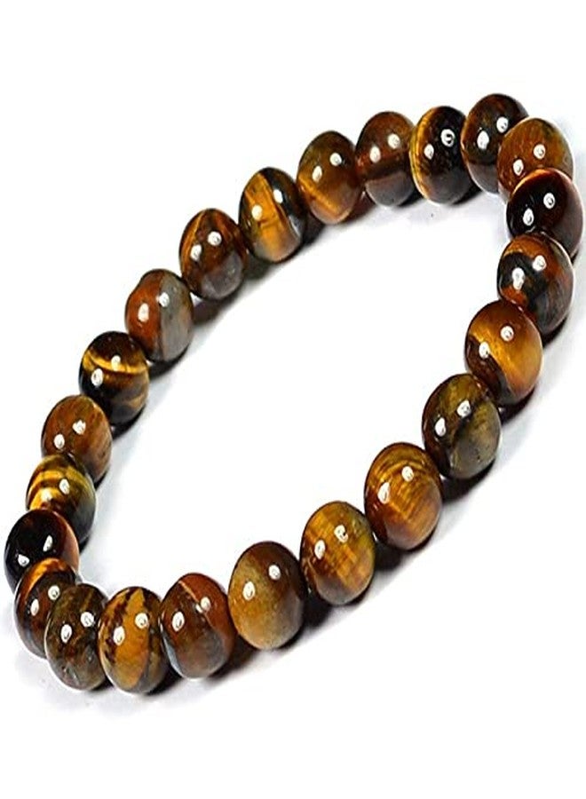 TOI SHOP Natural Agate Stone Bracelet - Handmade Healing Crystal Beaded Bracelet for Men & Women - Adjustable Chakra Energy Jewelry (Tiger Eye) - Image 1
