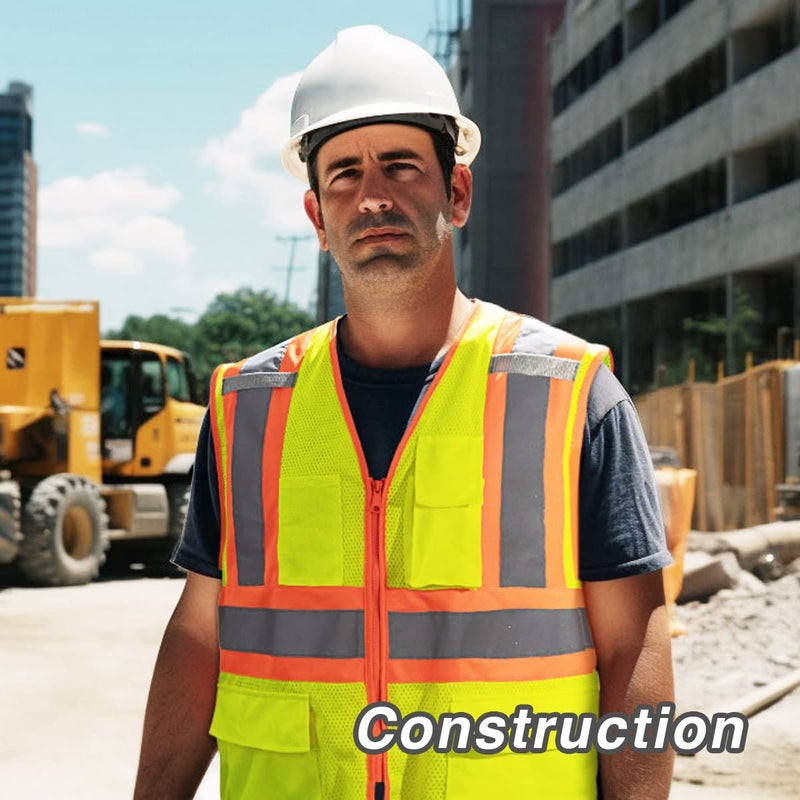 Kaygo High Visibility Safety Vests Kg0100, Reflective Vest With Pockets And Zipper, Ansi Type R Class 2 Not Fr(Xl, Yellow) - Image 3