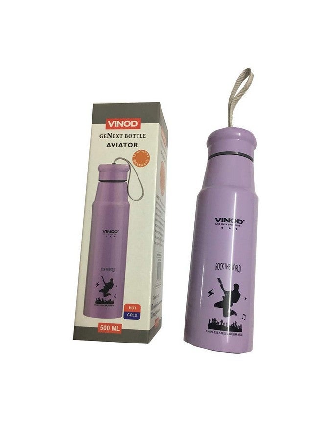 VINOD Vinod Inside Stainless Steel Water Bottle for Office and Home, 650ml, Purple - Image 2