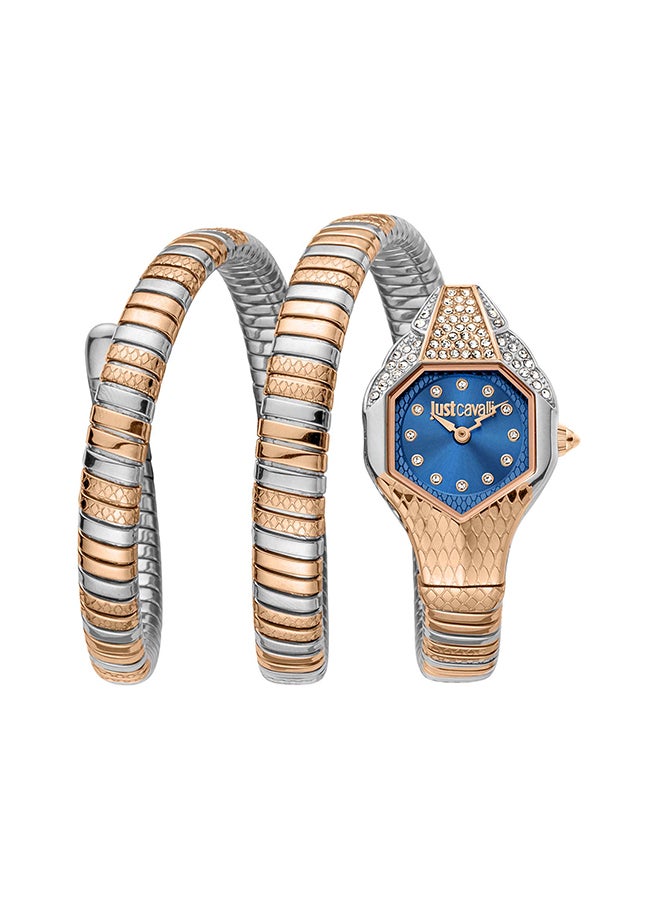 Just Cavalli جست كافالي ليدي سنيك غلام إيفو 7 دوبيو JC1L193M0065 - ساعة كوارتز أنثوية بيدين من الفولاذ المقاوم للصدأ - Image 1