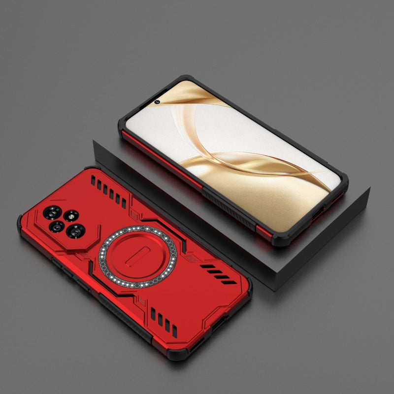 إيروريكس جراب هاتف For Honor 200 5G Global Armor MagSafe بحلقة مغناطيسية مقاومة للصدمات (أحمر) - Image 2