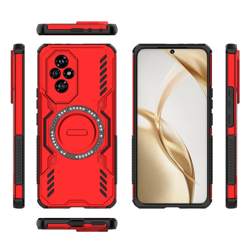 إيروريكس جراب هاتف For Honor 200 5G Global Armor MagSafe بحلقة مغناطيسية مقاومة للصدمات (أحمر) - Image 3