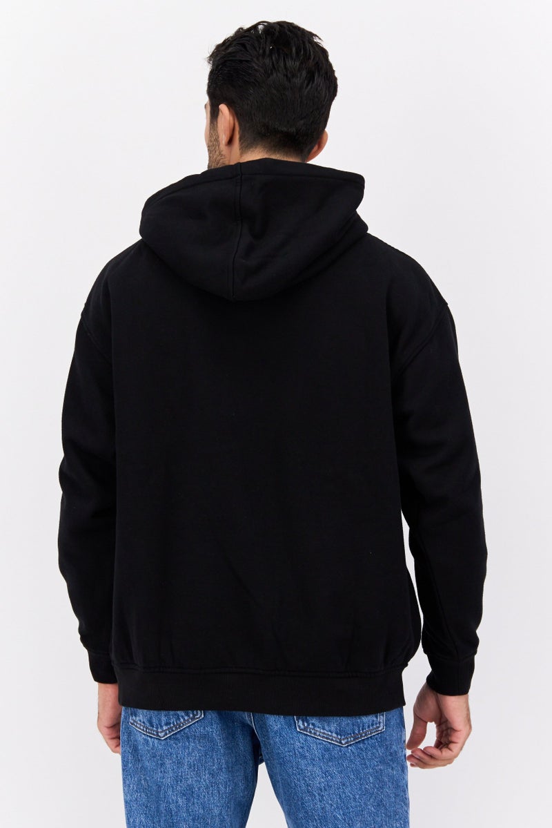 Wrangler Men Hood Graphic Print Long Sleeves Sweatshirt, Black - Image 3