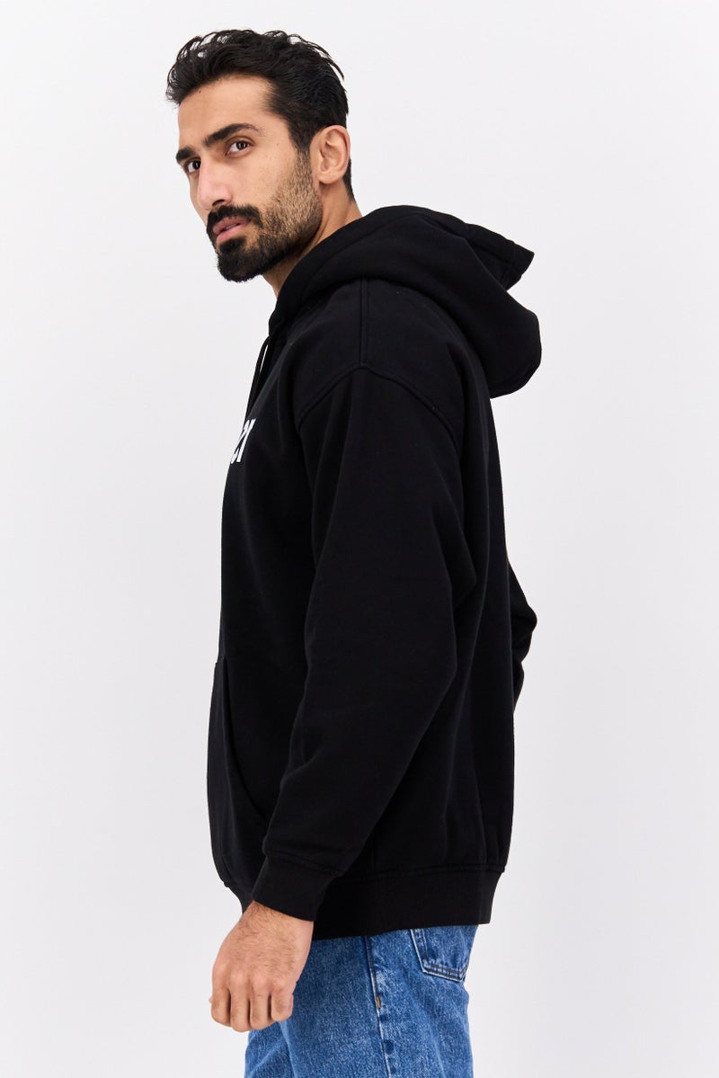 Wrangler Men Hood Graphic Print Long Sleeves Sweatshirt, Black - Image 2