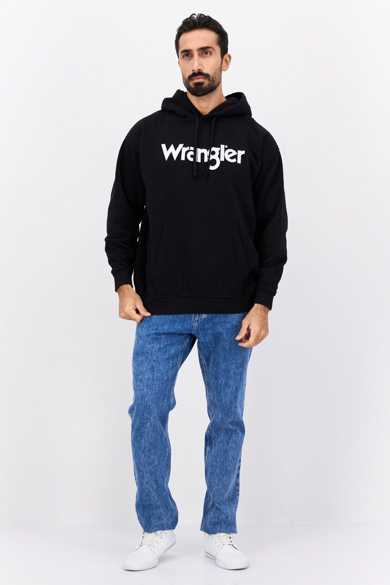 Wrangler Men Hood Graphic Print Long Sleeves Sweatshirt, Black - Image 4