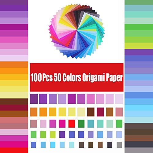 Opret Origami Paper 6x6 inch, 100 Sheets Origami Paper 50 Vivid Colors 15x15 cm Single Sided for Kids Arts and Crafts Projects - Image 2
