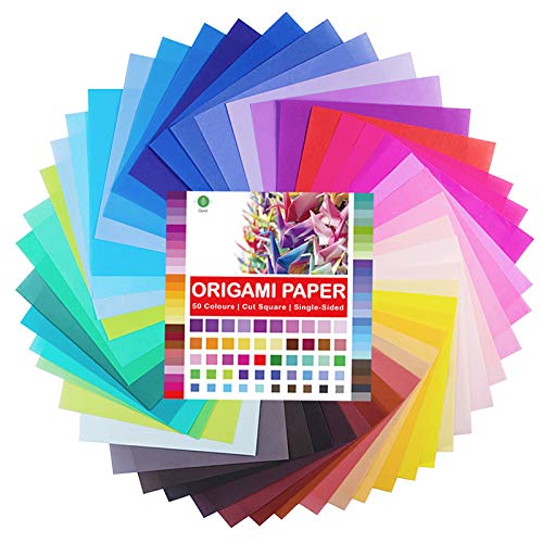 Opret Origami Paper 6x6 inch, 100 Sheets Origami Paper 50 Vivid Colors 15x15 cm Single Sided for Kids Arts and Crafts Projects - Image 3