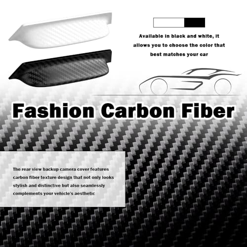 VKQTS 2PCS Backup Camera Rain Shield,Carbon Fiber Backup Camera for Car Anti-Rain Cover for Clear Rear View,Universal Reverse Cameras for Car Rain Cover Fits Cars/SUVs/Trucks (Black/2PCS) - Image 4