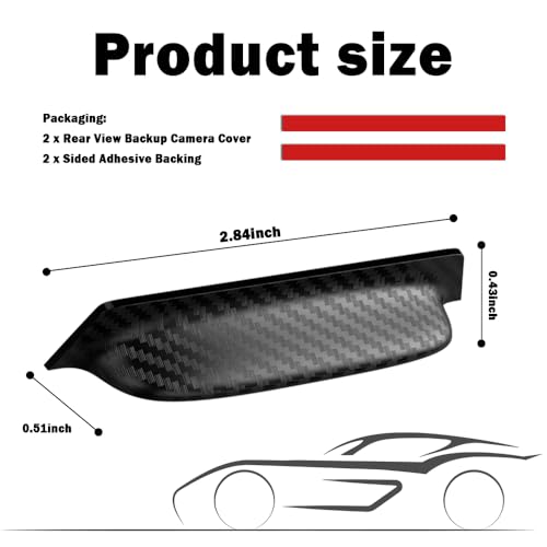 VKQTS 2PCS Backup Camera Rain Shield,Carbon Fiber Backup Camera for Car Anti-Rain Cover for Clear Rear View,Universal Reverse Cameras for Car Rain Cover Fits Cars/SUVs/Trucks (Black/2PCS) - Image 2