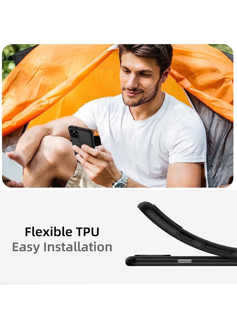 Protective Case for Google Pixel 5 Soft TPU Back Cover Flexible Lightweight for Google Pixel 5 Black