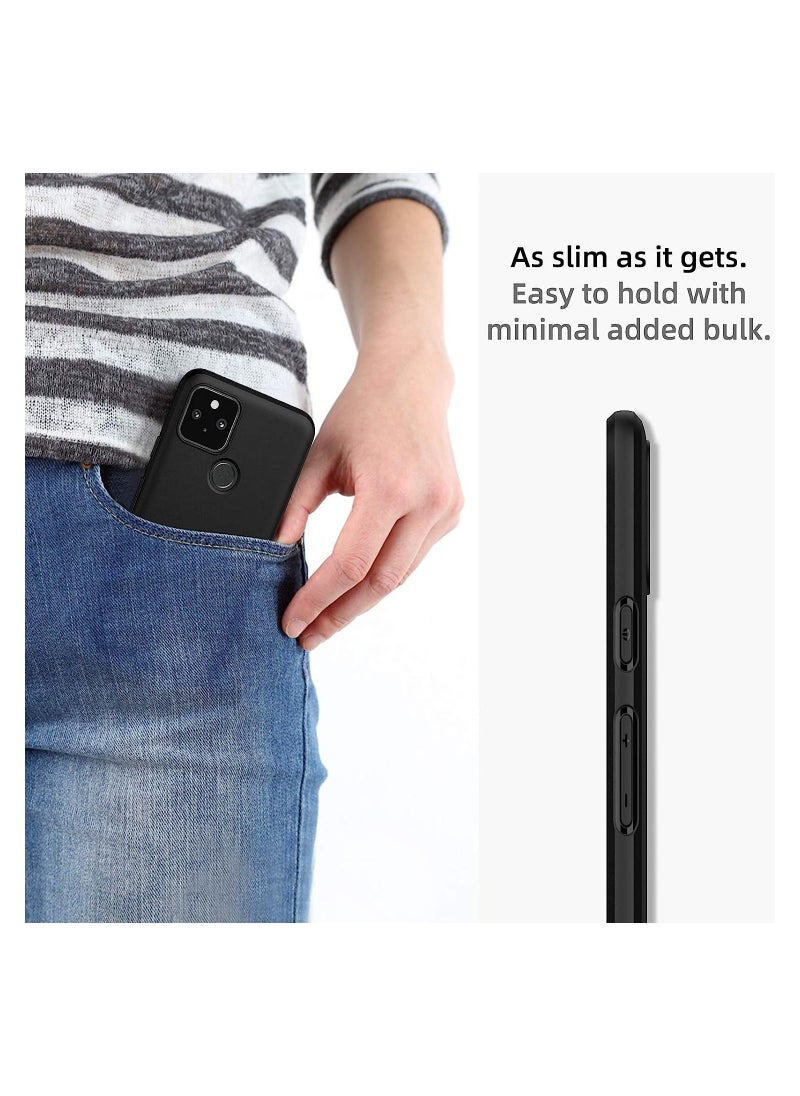 Protective Case for Google Pixel 5 Soft TPU Back Cover Flexible Lightweight for Google Pixel 5 Black