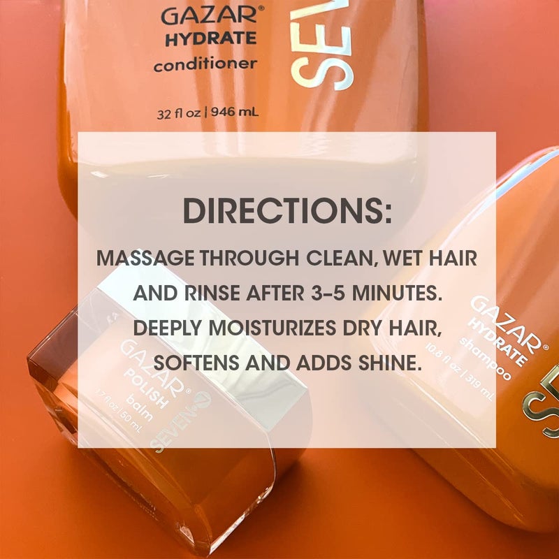Seven ozVEN Hair Care Gazar Hydrate Conditioner for Women & Men, Anti-Frizz, Moisturize Dry Hair, Sulfate + Paraben Free, Cruelty Free with Argan Oil, Jojoba & Biotin, Made in USA, 2oz - Image 2
