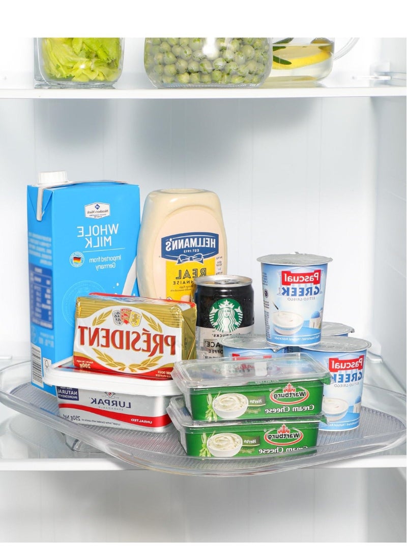 Refrigerator Turntable Organizer, Clear Rectangular Fridge Organizer Storage for Kitchen Pantry Cabinet Fridge Undersink,Cabinet, Table, Pantry, Kitchen, Countertop - Image 4