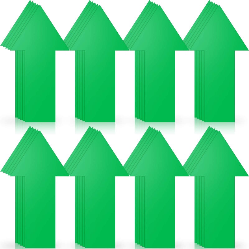 Outus 40 Pieces 8 Inch Arrow Sticker  Directional Arrow Sign Removable Adhesive Arrow Floor Decal Waterproof Arrow Marking Arrows Safe Road Instructions Sticker (Green) - Image 1