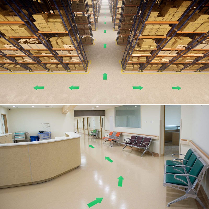 Outus 40 Pieces 8 Inch Arrow Sticker  Directional Arrow Sign Removable Adhesive Arrow Floor Decal Waterproof Arrow Marking Arrows Safe Road Instructions Sticker (Green) - Image 5