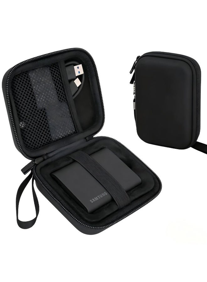 Hard Carrying Case for Samsung T9 Portable Solid State Drives 1TB 2TB 4TB USB 3.2 External SSD Hard EVA Shockproof Storage Travel Bag, Black+Black - Image 1