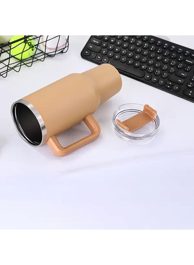 Grey 40oz Stainless Steel Insulated Tumbler With Handle And Straw Large Capacity For Car Travel Durable - Image 4