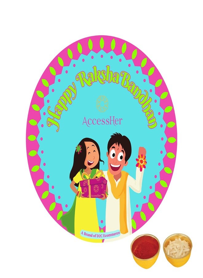 ACCESSHER Traditional Gold Plated Elegant and Stylish Rudraksh Rakhi for Beloved Brother Pack of 6 with Roli Kumkum Packets and Happy Rakshabandhan Card - Image 5