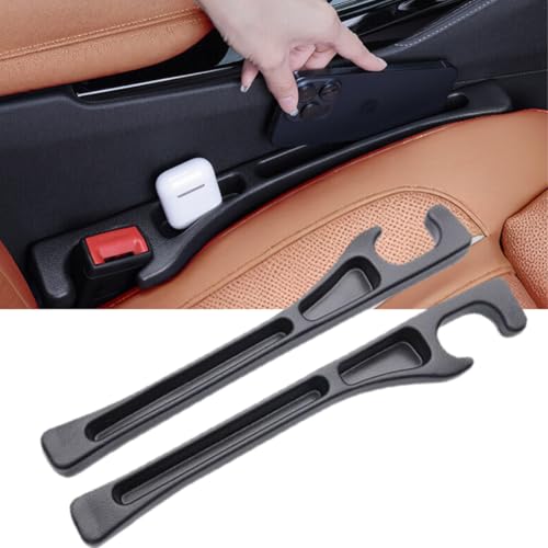 YOYOKIT 2PCS Car Seat Gap Filler Universal No Drop Seat Guard Organizer Stocking Stuffers for Men Women Car Accessories Between Seat Console for Car SUV Truck Black - Image 1