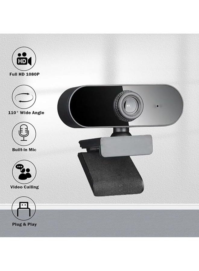 HD Webcam 1080p with Microphone – USB Plug & Play, Auto Focus, Noise Reduction – for Laptop & Desktop Video Calls and Streaming - Image 3