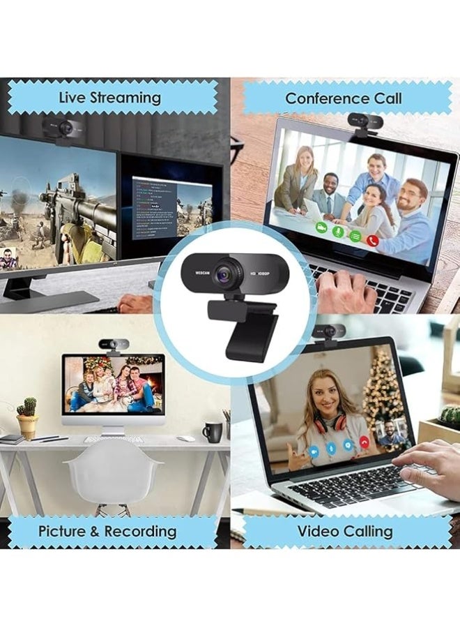 HD Webcam 1080p with Microphone – USB Plug & Play, Auto Focus, Noise Reduction – for Laptop & Desktop Video Calls and Streaming - Image 5