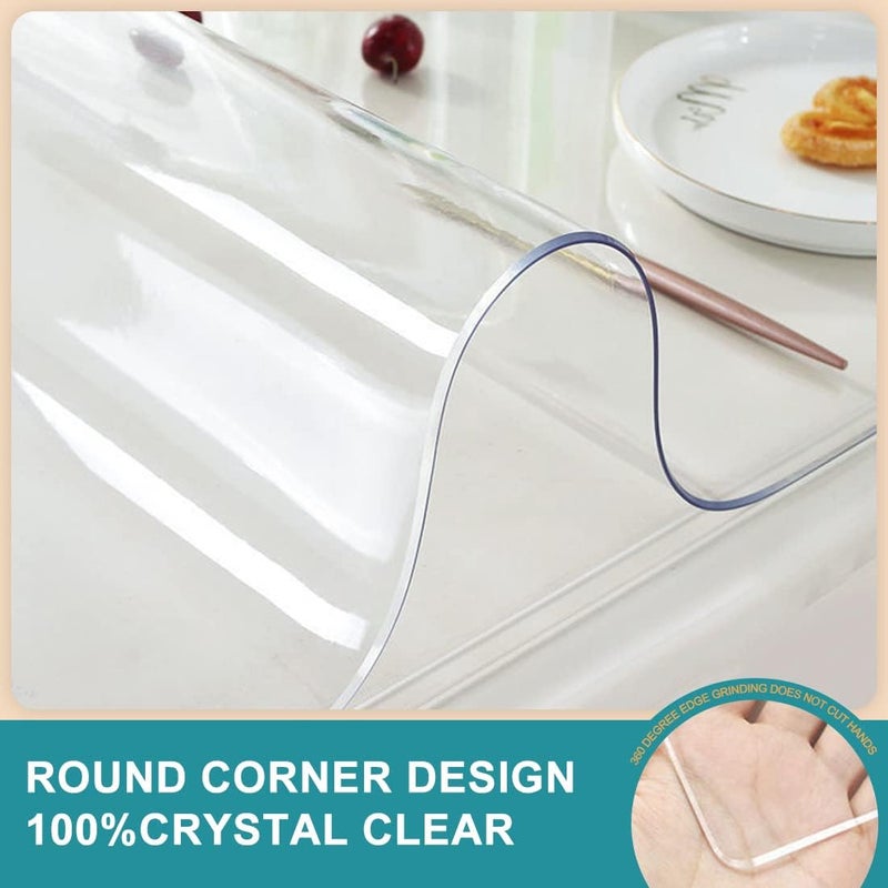 Nietaesat Protect Your Surfaces: Clear Plastic Coffee Table Protector - PVC Vinyl Table Cloth - 36x52 Inch - Waterproof, Non-slip - Ideal for Chairs, Floors, Desks & Sofas - Image 5
