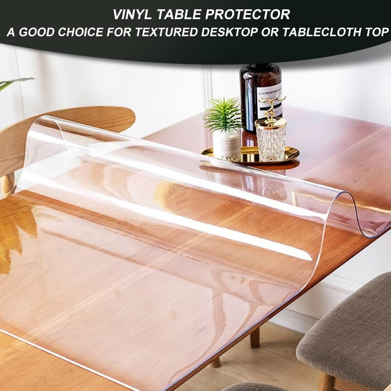 Nietaesat Protect Your Surfaces: Clear Plastic Coffee Table Protector - PVC Vinyl Table Cloth - 36x52 Inch - Waterproof, Non-slip - Ideal for Chairs, Floors, Desks & Sofas - Image 2