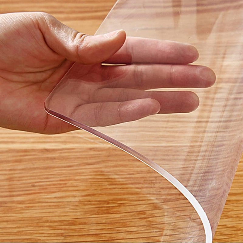 Nietaesat Protect Your Surfaces: Clear Plastic Coffee Table Protector - PVC Vinyl Table Cloth - 36x52 Inch - Waterproof, Non-slip - Ideal for Chairs, Floors, Desks & Sofas - Image 1