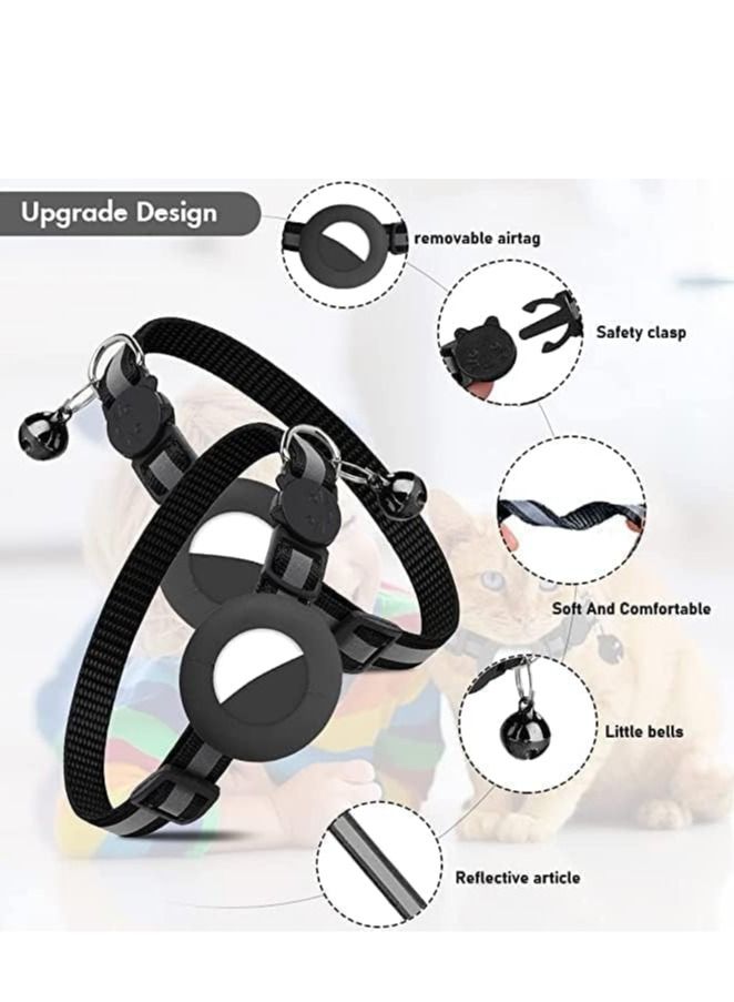 كول بيبي coolbaby القط الياقات ، الياقات القط مع الجرس و زر الأمان ، 3 / 8 بوصة واسعة ، مع دعم للماء الياقات العاكسة ، متوافق مع القط والكلب ، 1 ، أسود . - Image 2