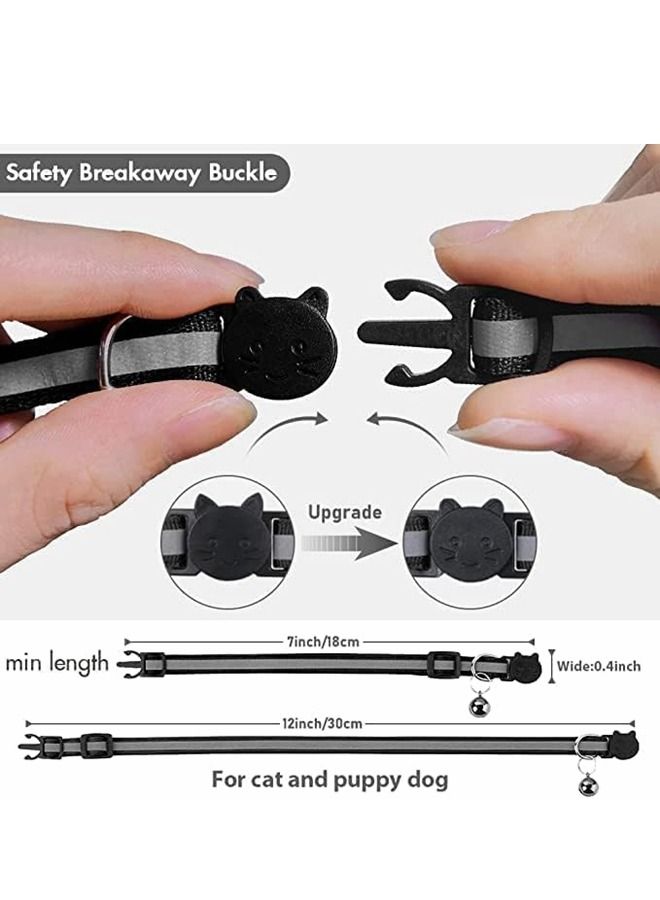 كول بيبي coolbaby القط الياقات ، الياقات القط مع الجرس و زر الأمان ، 3 / 8 بوصة واسعة ، مع دعم للماء الياقات العاكسة ، متوافق مع القط والكلب ، 1 ، أسود . - Image 3