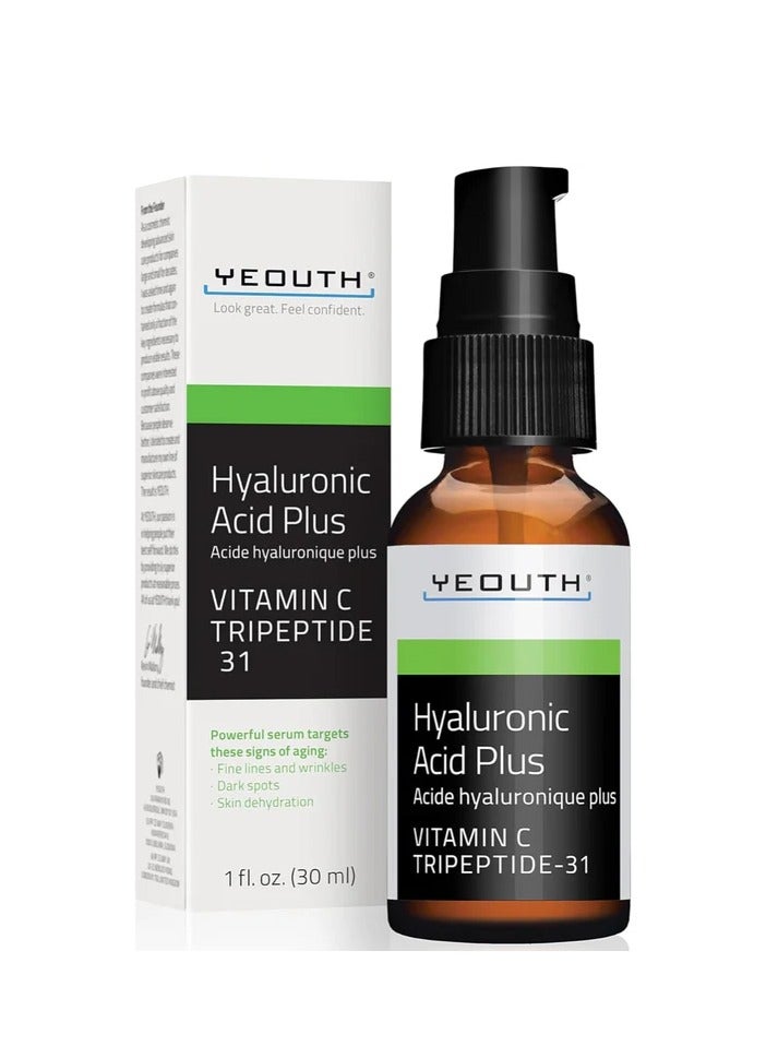 Yeouth Hyaluronic Acid Plus Vitamin C Tripeptide 31Pwerful Serum Target Sign of Aging Collagen Loss Radical Damage Fine Lines Wrinkle and Dark Spot Hydrate and Brighten Skin 60ml