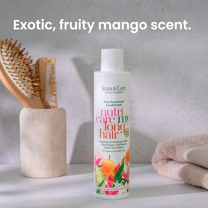 Jean & Len NUTRI CARE MANGO & AVOCADO CONDITIONER FOR LONG & DAMAGED HAIR, PREVENTS HAIR BREAKAGE, IMPROVES MOISTURE RETENTION, PARABENS & SILICONES, VEGAN, 300 ML - Image 3