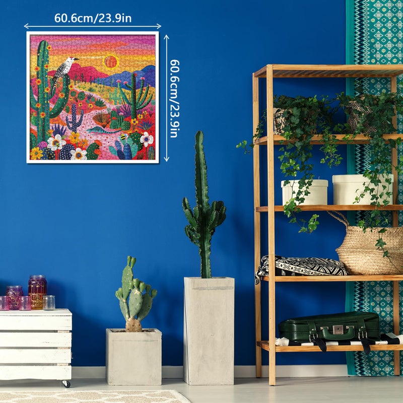 BBOLDIN Colorful Succulent Desert Puzzles for Adults 1000 Pieces, Nature Plant Cactus Jigsaw Puzzles, Bird Art Fantasy Puzzles - Image 5