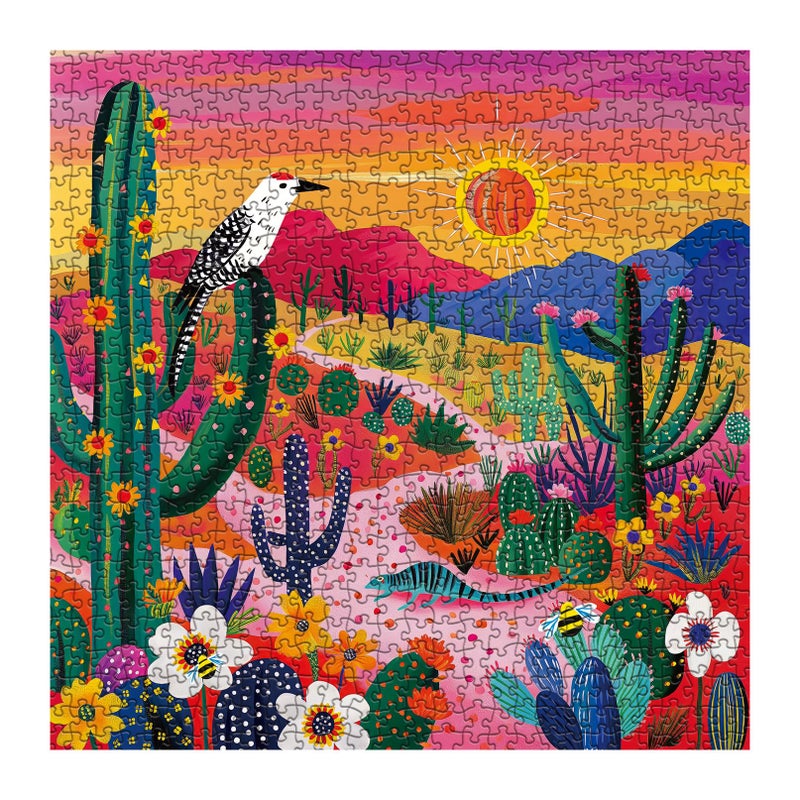 BBOLDIN Colorful Succulent Desert Puzzles for Adults 1000 Pieces, Nature Plant Cactus Jigsaw Puzzles, Bird Art Fantasy Puzzles - Image 2