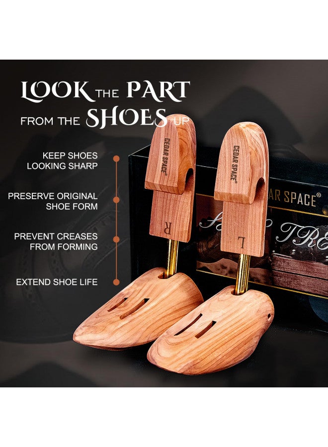 Cedar Space شجرة تمديد الأحذية الخشبية من خشب الأرز، مقاسات 6.5-14، شجر تمديد الأحذية من خشب الأرز، 2/4 قطعة لتمديد الأحذية للرجال، أحذية رياضية، أحذية بوت - Image 2