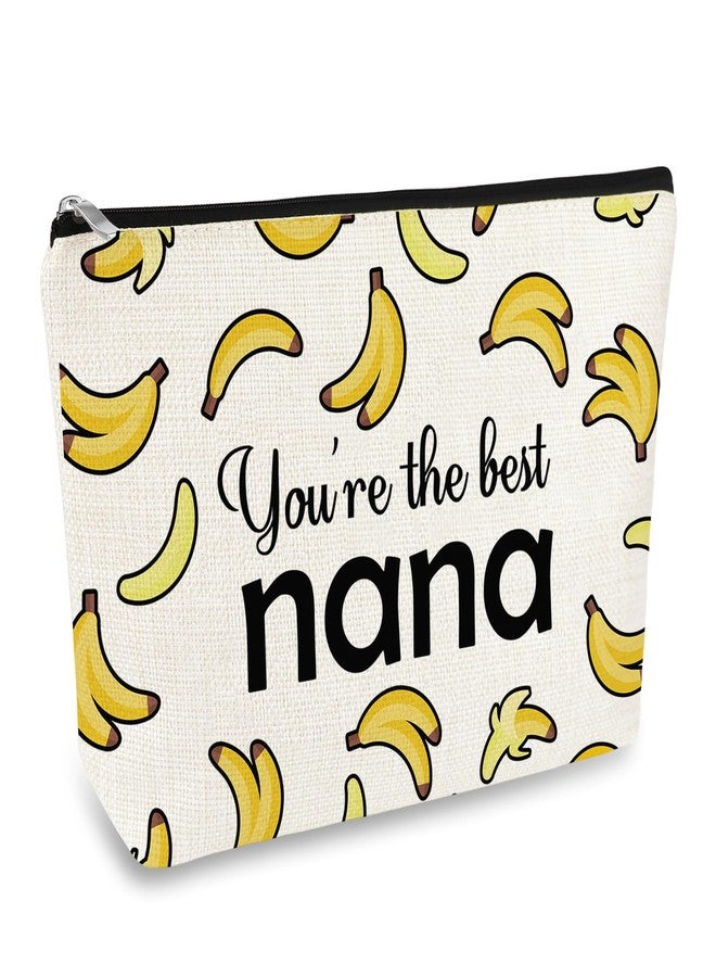 Mikela Nana Gifts Banana Makeup Bag Nana Gifts from Grandkids Bananas Theme Cosmetic Bag Mothers Day Birthday Gift for Grandma Granny Mama Gigi Mimi Zipper Travel Toiletry Pouch - Image 1