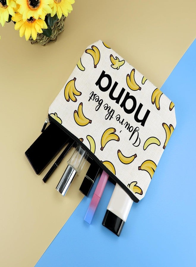 Mikela Nana Gifts Banana Makeup Bag Nana Gifts from Grandkids Bananas Theme Cosmetic Bag Mothers Day Birthday Gift for Grandma Granny Mama Gigi Mimi Zipper Travel Toiletry Pouch - Image 4