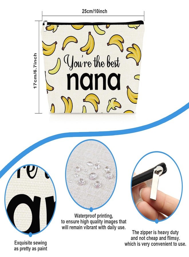 Mikela Nana Gifts Banana Makeup Bag Nana Gifts from Grandkids Bananas Theme Cosmetic Bag Mothers Day Birthday Gift for Grandma Granny Mama Gigi Mimi Zipper Travel Toiletry Pouch - Image 2