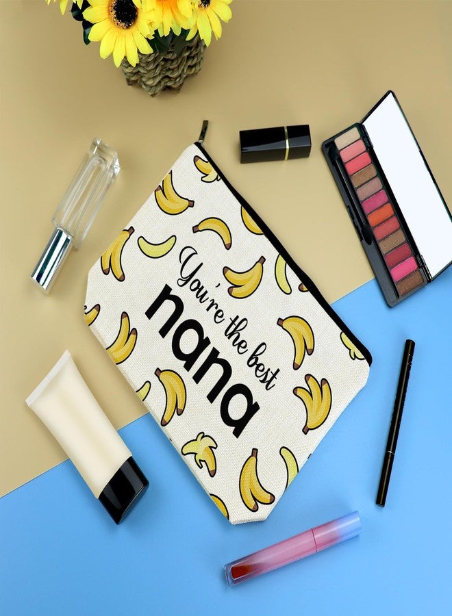 Mikela Nana Gifts Banana Makeup Bag Nana Gifts from Grandkids Bananas Theme Cosmetic Bag Mothers Day Birthday Gift for Grandma Granny Mama Gigi Mimi Zipper Travel Toiletry Pouch - Image 3
