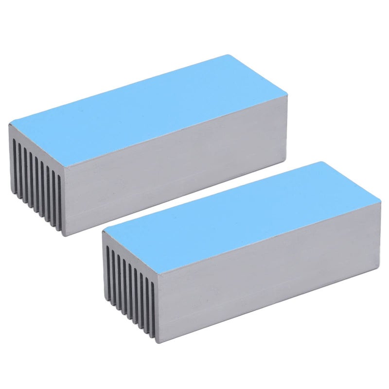2Pcs Aluminum Heatsink Kit With Thermal Conductive Adhesive 100x40x30mm For CPU PCB Chip Cooling - Image 2