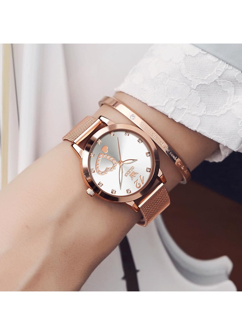 أوليفز ساعة OLEVS النسائية كوارتز على شكل قلب 5189 - Image 3