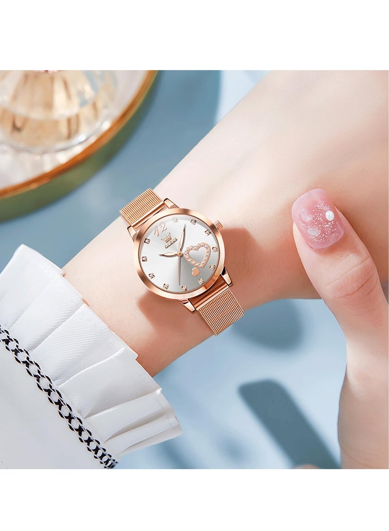 أوليفز ساعة OLEVS النسائية كوارتز على شكل قلب 5189 - Image 4