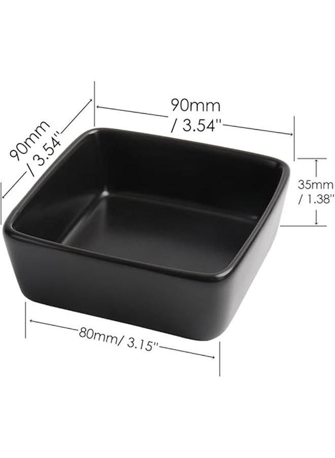 Generic Ceramic Paper Clip Holder for Desk Cute Paperclips Dispenser 3.5Inch Square Paper Clips Organizer Binder Clip Holder (Black Paper Clip Holder)  - Image 2