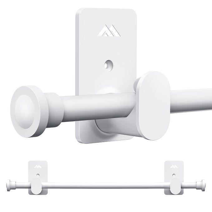 CURTAIN RODS NO DRILLING FOR WINDOWS 30 TO 60 INCHES58 INCH DIAMETER NO DRILL CURTAIN ROD MODERN FINIAL WITH 3M ADHESIVE BRACKETS WHITE