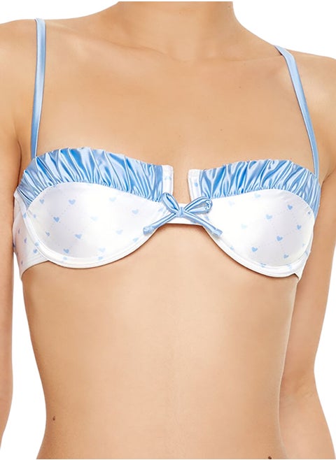 Satin Hearts Underwire Bikini Top