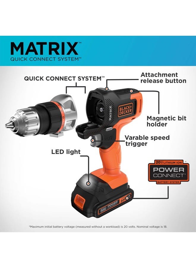 BLACK+DECKER MATRIX 20V MAX* Cordless 8-Tool Combo Kit with Storage Case (BDCDMT1208KITC1) - Image 4